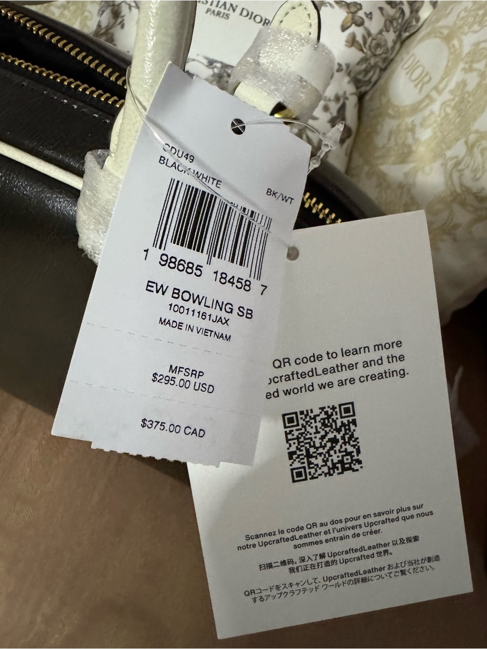 Coachtopia Two-Tone Black and Cream Bowler Satchel - Picture 3 of 6
